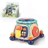 Refrescante para dormir: Hacer que el bebé o el niño pequeño adopte una rutina de sueño puede ser un desafío para muchos padres. El cubo de actividades puede ser un narrador de historias y un calmante musical con luces suaves que adormecen a su pequeño en un sueño relajante y relajante.