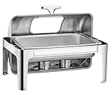 WLDOCA Speisenwärmer Buffet, 13L Chafing Dish Buffet Tablett Set mit Sichtbaren Deckeln, Warmhaltebehälter Essen Edelstahl Gewerbliche,A,13L