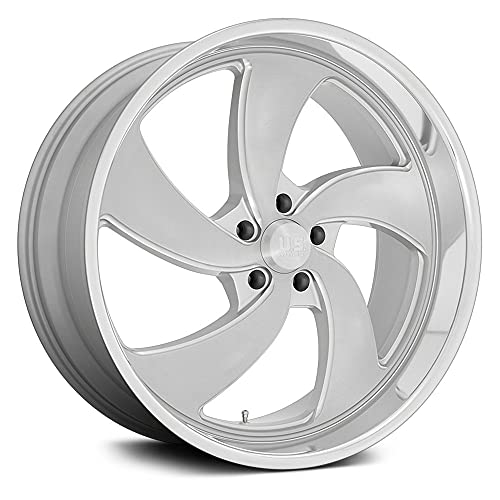 US Mags U134 DESPERADO 5 1PC Custom Wheel - 22x8.5, 1 Offset, 5x127 Bolt Pattern, 78.1mm Hub - Silver with Brushed Face and Diamond Cut Lip Rim