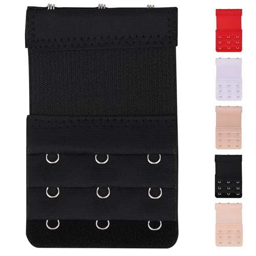 Trimming Shop Elastic Bra Extender Set for Women – Soft & Comfortable Strap Extension with Options Of 3x3 Rows of Hooks, Adjustable Maternity Bra Band Extenders for Tight Bras