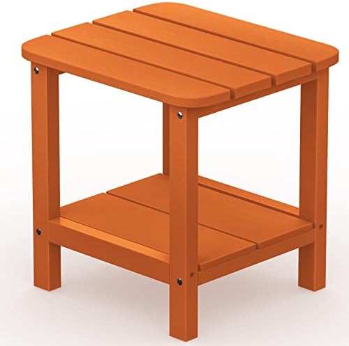 SERWALL Adirondack Table Outdoor Side Table- Orange