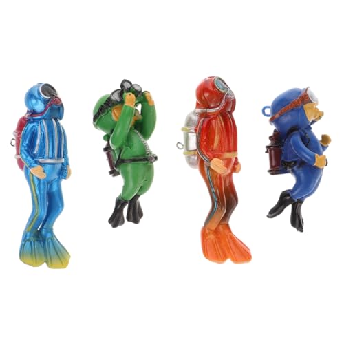 UPKOCH 4 Piezas Buzo simulado estatuilla de Buzo en Miniatura acuarios Adorno de buceador para Acuario Adorno de buceador para paisajismo acuático decoración de pecera de Buzos Resina