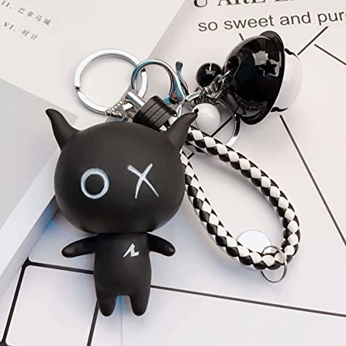 Azurastone Cute Keychain Kawaii Black Cartoon Bear Bells Keychains For Women Girls Daughter Car Keys Bag Backpack Pendant Keyrings Gift Charms #TOP1