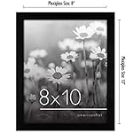Americanflat 8x10 Picture Frame with Polished Plexiglass - Set of 6 - Signature Collection - Picture Frames with Engineered Wood - Gallery Wall Frame Set for Tabletop and Wall Display - Black - Image 2