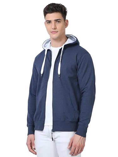 Image of Scott International Men's Solid Cotton Hoodies for Men, Trendy and Comfortable Sweatshirts for Men, Stylish Winter Wear with Hood and Pockets, Fashionable Hooded Sweatshirts