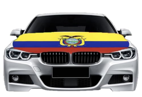 Image of Car Hood Cover Country Flag Hood Cover Durable Weatherproof Universal Fit Car Cover for All Seasons Protection Custom Fit for Cars Trucks SUVs (Ecuador)