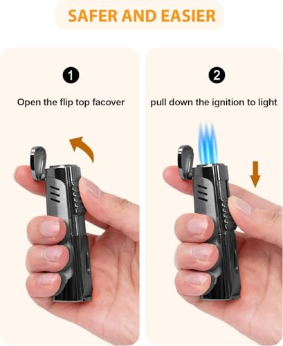 Encendedor Pinnacle Triple Llama con Cortador - Gun Metal miniatura 3