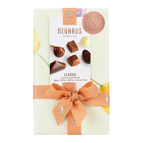 Neuhaus Belgian Chocolate Easter Spring Ballotin 1/2 Lb Assorted Chocolates - 18 Pieces Assorted Milk, White & Dark Chocolate Pralines – Easter Gift – Gourmet Chocolate Gift #TOP7