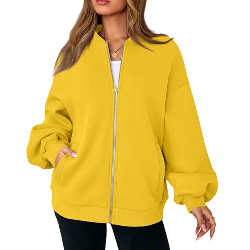 Zip Up Sweatshirt Women No Hood Comfort Oversized Sweatshirt Cardigan Fleece Bomber Jacket Zipper Hoodless Hoodies3
