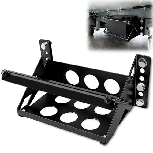 Heavy-Duty Metal Battery Mounting Tray Box, Universal Steel Bolt-In Bracket for Cars, Trucks, Boats, RVs, Trailers - Fits Batteries up to 10.63