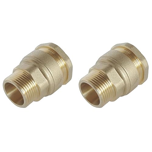 SOMATHERM FOR YOU - Raccord droit Mâle laiton pour tube PE D25 - M26/34 - Technologie à sens unique de montage garantissant le bon montage du raccordement (Lot de 2)