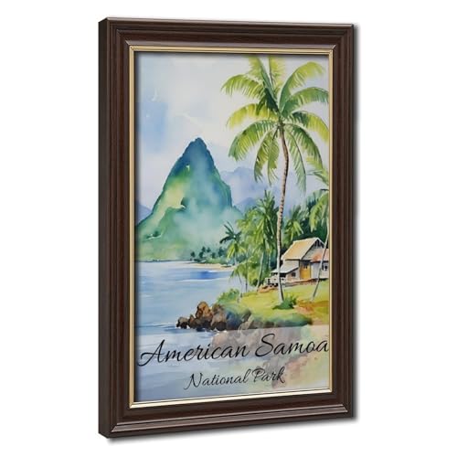 Aquarelle plage Samoa américaines toile déco pour rompre la monotonie du bureau