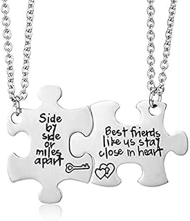 Poshzone 2 Pcs Silver Best Friends Necklaces Set Pizza for Teen Girls BFF Friendship Necklaces
