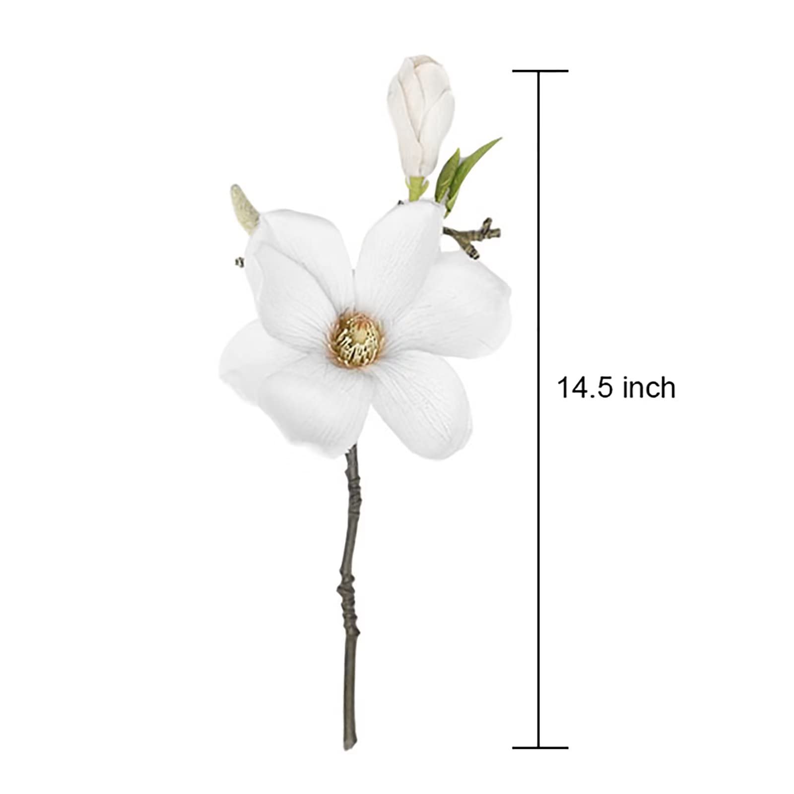 Flueyer 2 Stks Kunstmatige Magnolia Bloemen 20 Hoofd Fake Real Touch