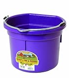 little giant plastic animal feed bucket purple flat back plastic feed bucket with metal handle 8 quarts 2 gallons item no p8fbpurple 