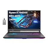 ASUS ROG Strix G17 Gaming Laptop, 17.3” QHD 240Hz Display, AMD Ryzen 9 7945HX Processor, GeForce RTX 4070, 16GB DDR5 RAM, 1TB PCIe SSD, RGB BKB, Windows 11, Gray, 32GB Hotface USB Card (Renewed)