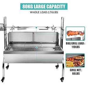 486electricrotisseriegrillpiglambspitroasterstandrotisserie176lbscapacitywithadjustableheightbbqcharcoalrotisseriegrillkitstainlesssteelforoutdoorpartycamping Urban Country Home Decor 486 electric rotisserie grill pig lamb spit roaster stand rotisserie 176 lbs capacity with adjustable height bbq charcoal rotisserie grill kit stainless steel for outdoor party camping urban country home decor