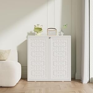 KINYING Outdoor Storage Cabinet Waterproof Resin 60 Gallon Deck Box for Patio Furniture Cushions Garden Tools Pool Tools and Kids Toys Off White with 1 Shelving