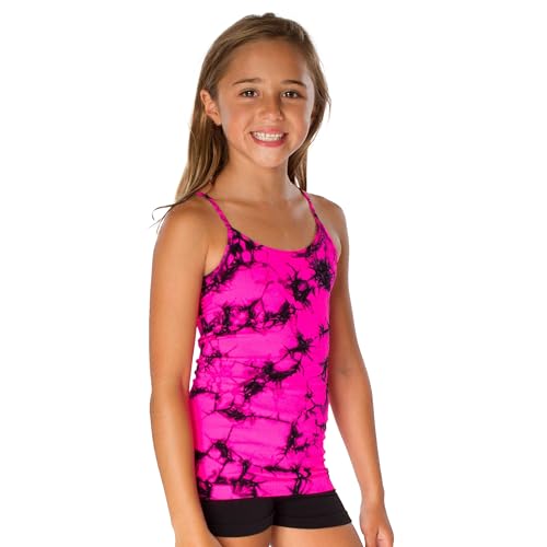 Girls Tie Dye Full Cami Tank Top – Tank Tops for Kids and Toddlers Soft Stretch Tie Dye Shirt One Size Ages 4-62