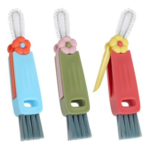 XYGK 3-in-1 Cup Lid Crevice Cleaner Brush Set - 3 Versatile Bottle Gap Cleaning Brushes for Home and Kitchen