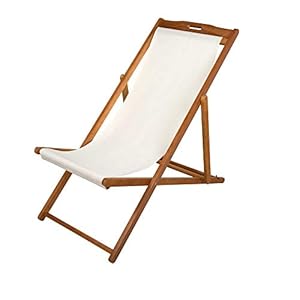 AKTIVE Jardin 61027-Chaise Longue Pliante en Bois Acacia Garden, Polyester, 59 x 100 x 94 cm