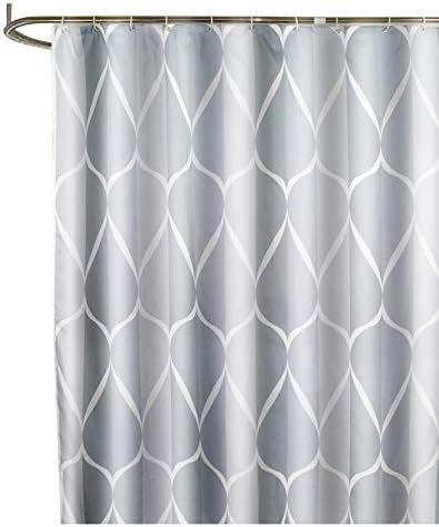 Sfoothome Waterproof Polyester Fabric Shower Curtain,Midew Resistant Washable Bath Curtain For Bathroom With Anti Rust Grommets, Plastic Curtain Rings And Heavy Weighted Hem (180 x 180cm, Gray)