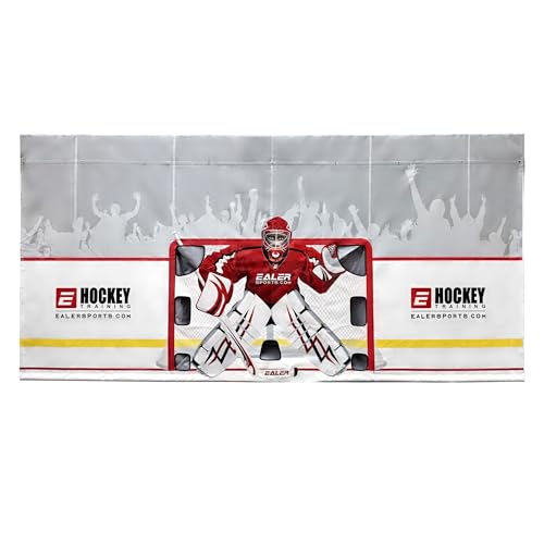 EALER HTST80 7FT/8FT x 16FT in 1 - Heavy Duty Hockey Shooting Tarp - Goal Practice Target -Built-in Shooter Tutor – Great Hockey Net Replacement - Garage & Wall Protection