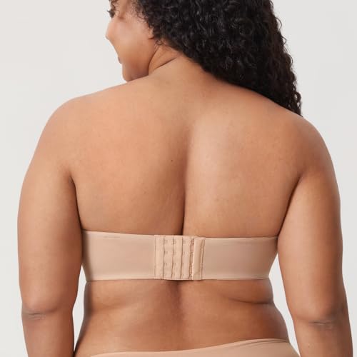 Image of DELIMIRA Women's Cosnufy Strapless Bra Sheer Mesh Plus Size Unlined Underwire Bras