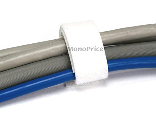 image for Monoprice Hook and Loop Fastening Tape - 5 Yards Per Roll, 0.75in, Whi