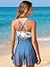 KOMEIANA 9-16Y Girls One Piece Swimsuit with Cover Up Spaghetti Strap Cutout Ruched Bathing Suit Criss Cross Straps Swimwear Blue