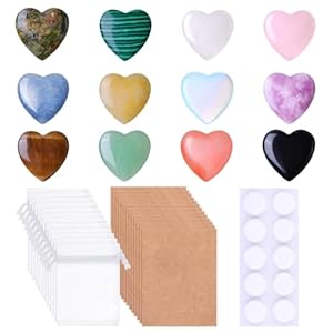 Healing Crystals Set 12 Pcs – Heart-Shaped Natural Gemstones for Healing & Energy, Perfect Crystal Gifts for Women, Meditation & Wellness, Genuine Gem Stones Collection