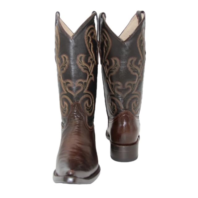 Men’s Leather Snip Toe Armadillo Lizard Print Cowboy Boots2