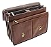 A1 FASHION GOODS Mens Italian Leather Brown Briefcase Expandable Office Bag Messenger Laptop Case - Thomas