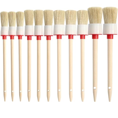 Juego de 11 pinceles de pintura redondos y de barniz, pinceles redondos versátiles para pintar, barnizar y trabajos manuales, adecuados para paredes y muebles y entusiastas del bricolaje