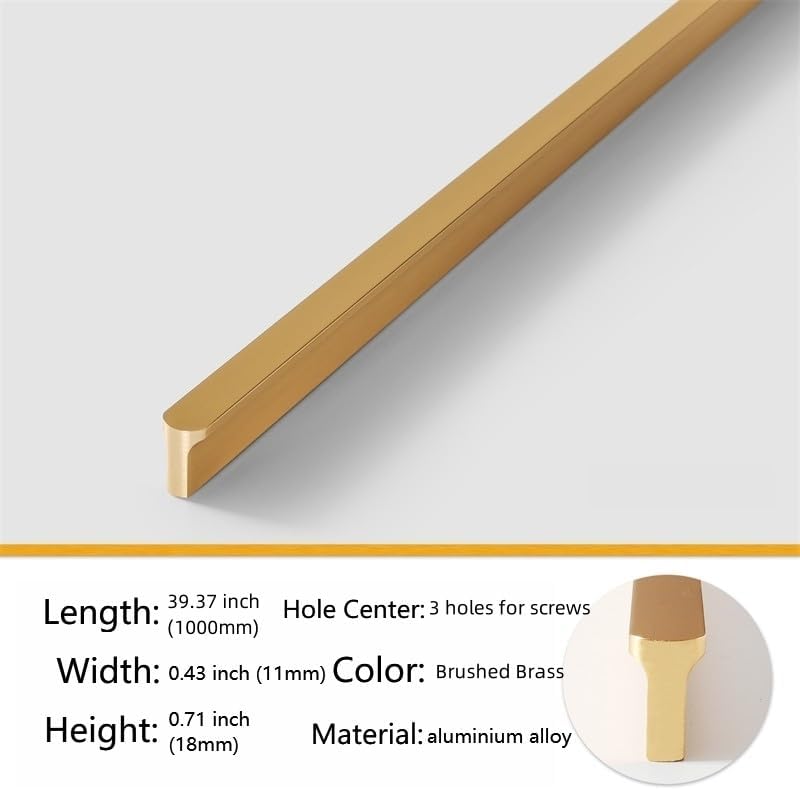 5 pack gold cabinet pulls - brushed brass kitchen hardware handles for dresser drawers -t shape cabinet hardware (39.37 inch,brushed gold) 39.37 inch brushed gold