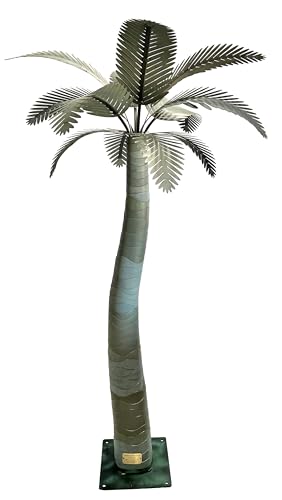 Designer Palms 6 Ft Metal Palm Tree Sculpture &ndash; Handcrafted Outdoor Palm | Real Metal, Rust-Resistant, Made in USA | Realistic Tropical Patio & Pool Decor
