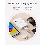 LENCENT 2 Prong Surge Protector Power Strip, 6 Ft Flat Plug Extension Cord - Image 5