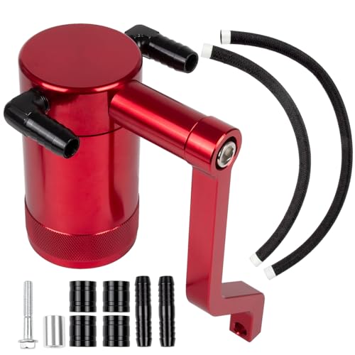 RANSOTO Red Billet Aluminum Oil Catch Can for 5.7L 6.4L HEMI