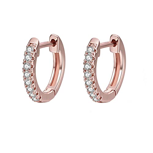 Boucles d'oreilles créoles or 14k anti-allergie avec cerceau moisanite blanche femme
