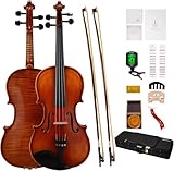 PHOENIX Violin 4/4 Full Size Set, Fiddle Solid Wood with...