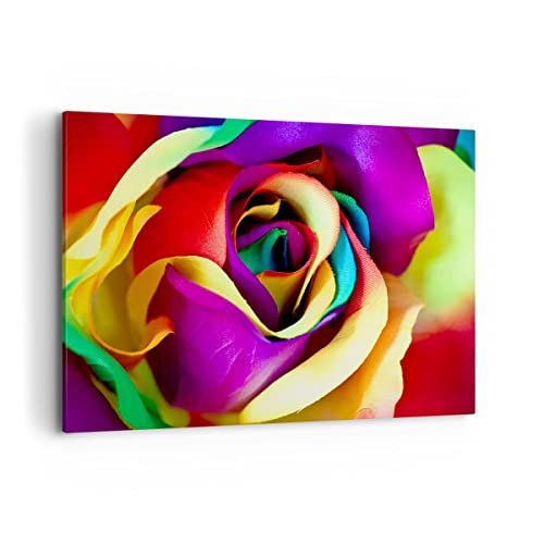 Tableau fleur rose 120x80cm pour décoration salon moderne