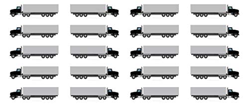 Commercial Semi Truck Vehicle Magnets for Route Planning by DCM Solutions (Black W/Gray Trailer)