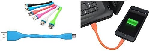 Newtion [for Android] Esorun Micro USB Charging Cable- 4.9 Inch - Short Bendy & Durable Perfect for Android Phones, External Battery Chargers, Power Banks & Portable Power Packs (Black)