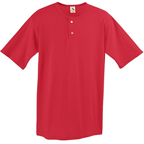 Augusta Sportswear Two Button Baseball Jersey, 3X-Large, Red