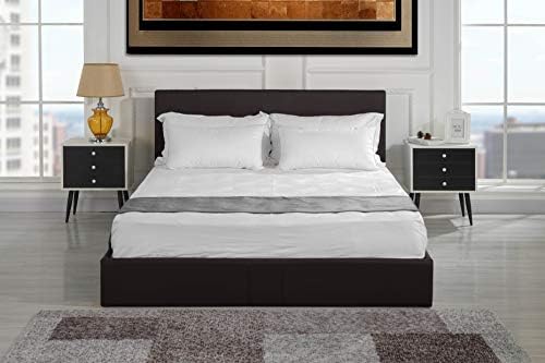 Divano Roma Upholstered Frame with Under Bed Storage (Grey, Full)