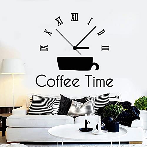 NSRJDSYT Reloj de Tiempo, calcomanía de Pared, Taza de Bebida, Puerta, Ventana, Pegatinas de Vinilo, café, café, Oficina, Descanso, habitación, decoración, Papel tapi 75x79cm Cover