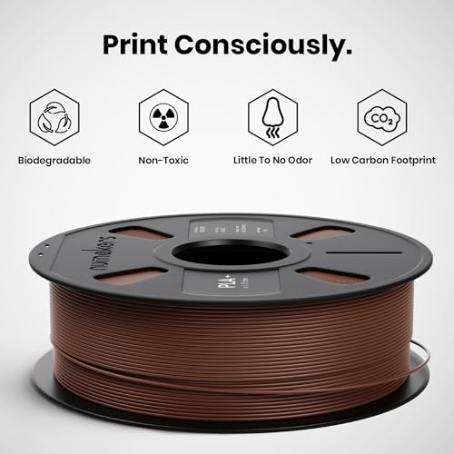 Image of NUMAKERS PLA+ 3D Printer Filament, 1.75mm, Dimensional Accuracy + /- 0.03 mm, 1 kg Spool (2.2 lbs), Compatible with Most FDM Printers (Chocolate Brown)