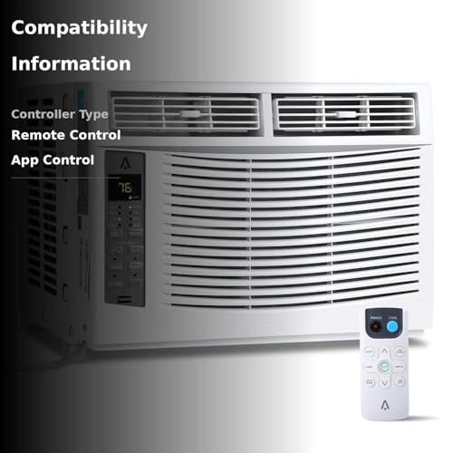 6000 BTU Window Air Conditioner, Cools up to 250 Sq. Ft., Energy Saving Window AC Unit with Remote & App Control & Timer Function & Easy Install Kit, Perfect for Small Bedroom, Living Room