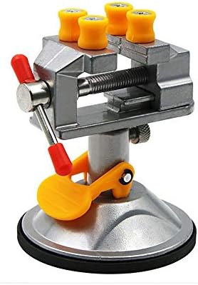 Universal Mini Suction Vise Clamp 360 Degrees Drill Press Vise Table Bench Vice with Suction Base for DIY Hobby Jewelry Watch Repairing Nuclear Sculpture Craft Carving Clip On Tool Silver image 5