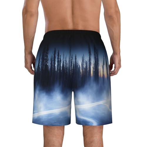 Misty Forest Men Beach Pants â€“ Swim Trunks for Men,Quick-Dry and Comfortable, Suitable for Beach, Surf, and Everyday Wear Black4